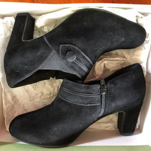 Black suede ankle booties